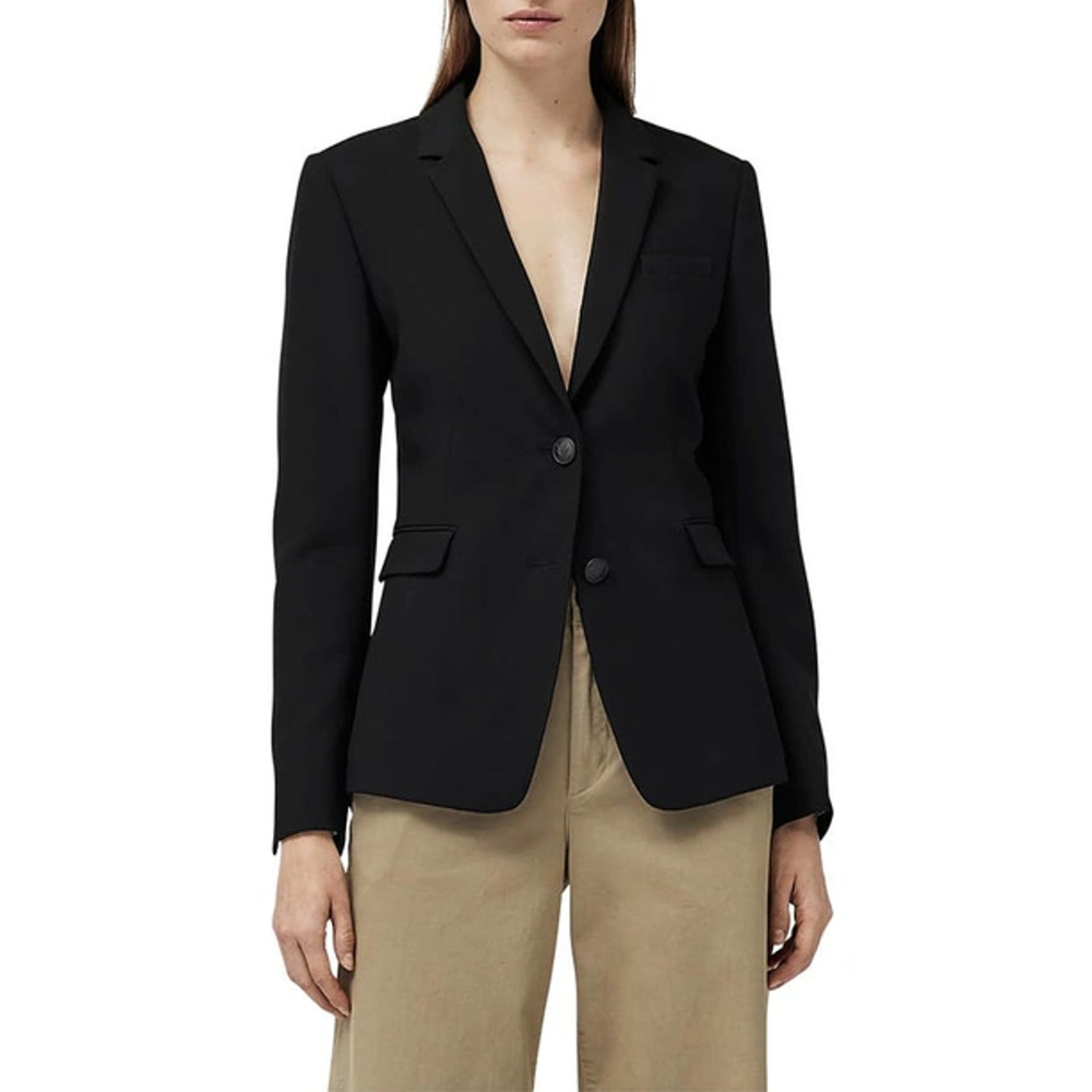 Rag & Bone Long Sleeve Notch Lapel Single Breasted Blazer Black Women's Size 4